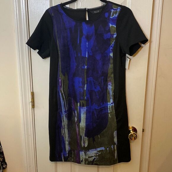 Womens Vera Wang Graphic Dress Size Medium Petite New - Picture 1 of 6